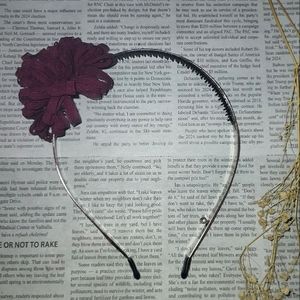 Burgundy flower headband